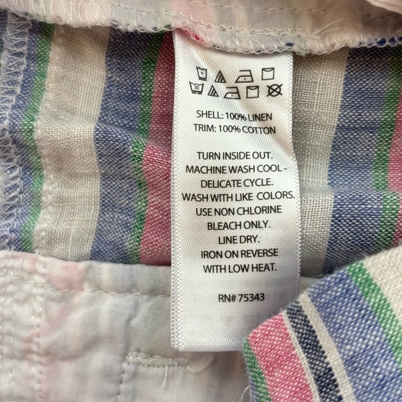 Saint Tropez West Shorts 100% Linen Pastel Stripes Size 6 Beachy Boho - Picture 10 of 12